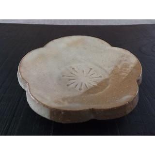 zsk-8 外園元萩作 萩焼き 梅 銘々皿5枚セット 小皿 豆皿 共箱