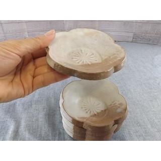 zsk-8 外園元萩作 萩焼き 梅 銘々皿5枚セット 小皿 豆皿 共箱