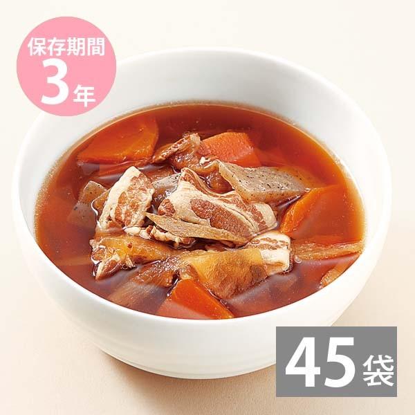 非常食 保存食 防災グッズ 防災用品 3年保存 備蓄 レトルト食品 長期保存 ロングライフ LLとん汁250g×45袋