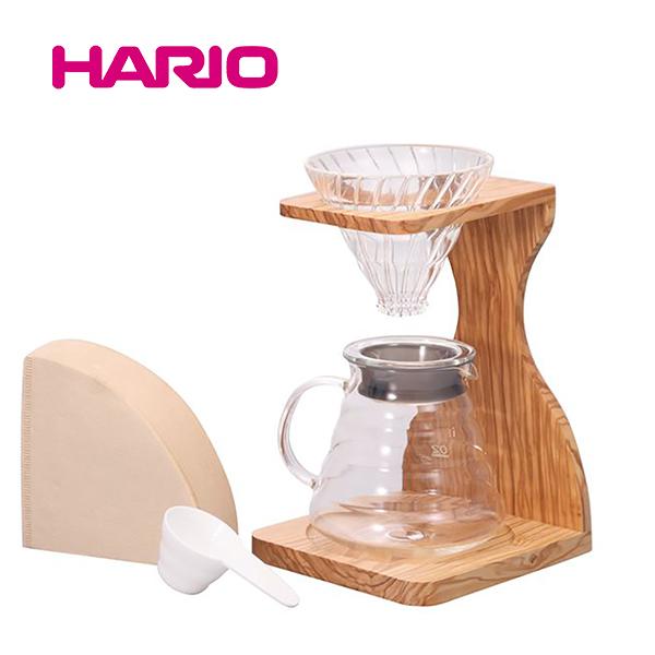 HARIO - ハリオ V60 オリーブウッドスタンドセット VSS-1206-OV 珈琲 ドリップ ドリッパー コーヒーポット コーヒー、ティー用品-ドリップポット