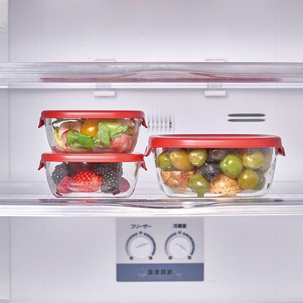 HARIO ハリオ|耐熱ガラス製保存容器3個セット/レッド(KST-2012-R)|オーブン 保存 ガラス食器 :na-4977642092174:本舗オンラインストア !店 通販 HARIO(ハリオ)耐熱 ガラス製 保存容器 レッド KST-2012-R 3個入 プレゼント ギフト おしゃれ キッチン用品 日本製