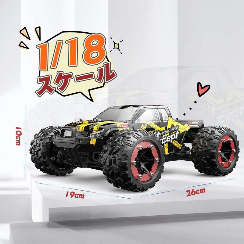 DEERC ラジコンカー オフロード 4WD こども向け 大人向け ブラシレスモーター 60km/h 四輪駆動 高速 1/18 RCカー シ ラジコンカー オフロード 4WD こども向け 大人向け ブラシレスモーター 60km/h 四輪駆動 高速 1/18 RCカー シ