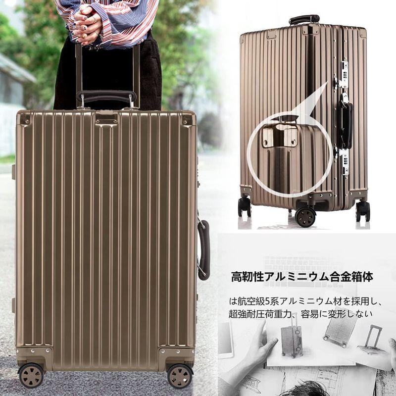 lanbao スーツケース オールアルミ合金 キャリーケース 機内持ち込み 大容量 アルミ合金ボディ TSAロック 静音ダブルキャスター 軽 TSAロック スーツケース オールアルミ合金 キャリーケース 機内持ち込み 大容量 アルミ合金ボディ 静音ダブルキャスター 軽 サイズ 5cm