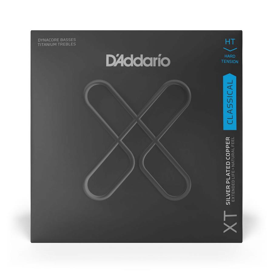 D'Addario XT DYNACORE CLASSICAL XTC46TT SILVER PLATED WRAP XT DYNACORE, TITANIUM TREBLES, Hard Tension ダダリオ (クラシックギター弦) (ネコポス)｜honten