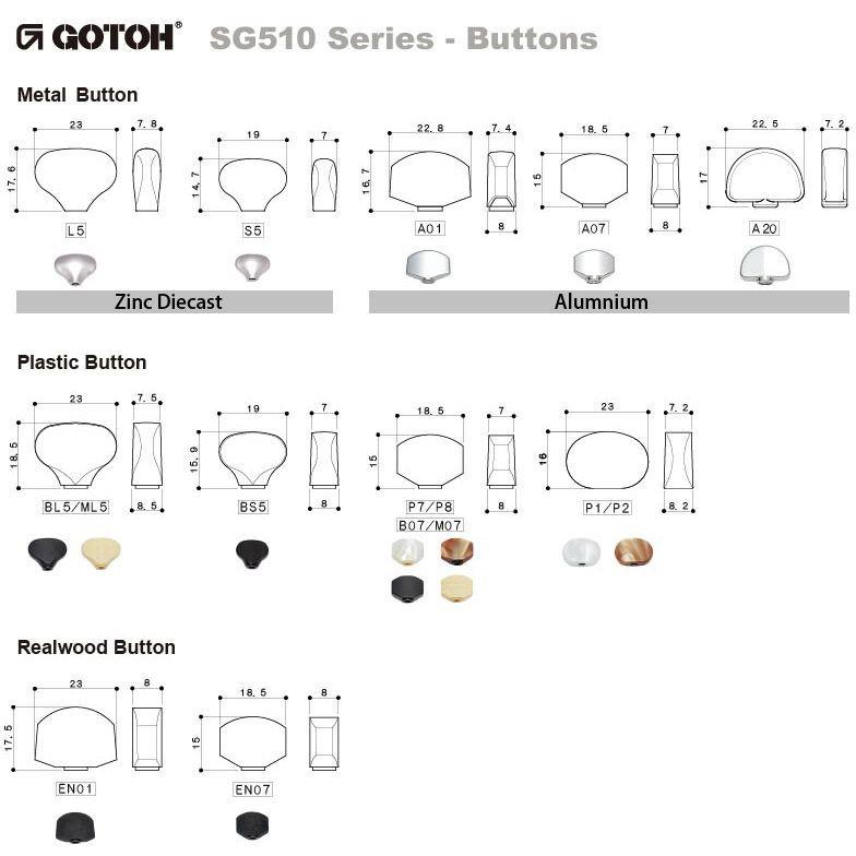 Gotoh / ゴトー SG510 Series for Standard Post SGS510 (X Gold / P8) [対応ヘッド: L6/R6/L3+R3 ] (ギターペグ6個set)｜honten｜04