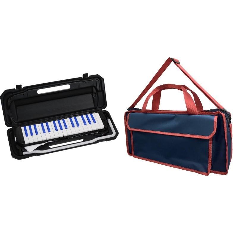 KC メロディピアノ P3001-32K/BKBL(ブラック/ブルー) + KHB-01 (Navy Blue) (鍵盤ハーモニカ+バッグセット) (ドレミシール付)（ご予約受付中）｜honten