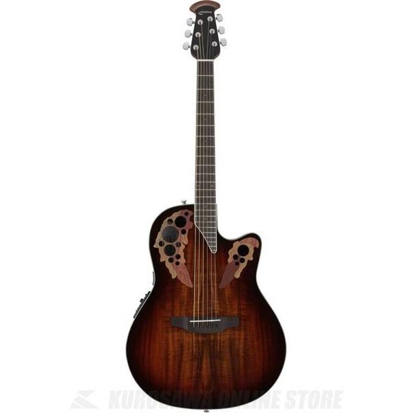 Ovation Celebrity Elite Exotic Super Shallow CE48P-KOAB (Koa Burst) (エレアコ) 【高性能ケーブルプレゼント！】 （ご予約受付中）