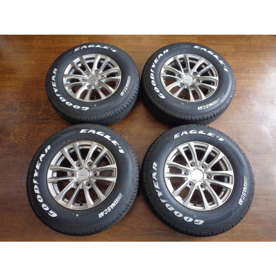 ◆歪み無し◆ 社外品 アルミホイール 15インチ 6J +33 6穴 PCD139.7 スタッドレス付き 195/80R15 4本 200 ハイエース キャラバン NV350 6J-15インチ 6H139.7 +33 ウェッズ プロディータHC 195/80R15 ナスカー
