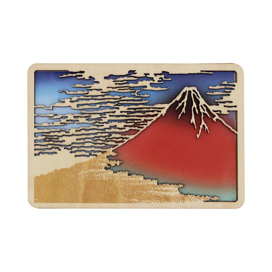 かさね木メッセージカード 葛飾北斎 富士山(S:0040) グリーティング