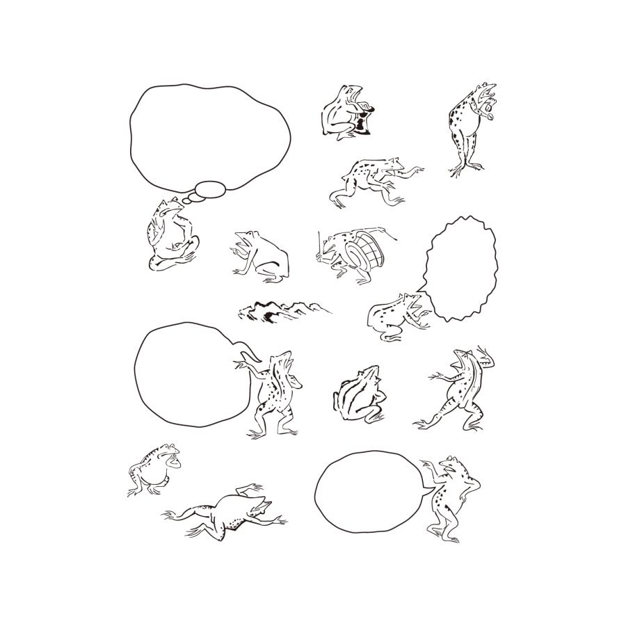 ビビッと！鳥獣戯画 クリアスタンプ うさぎ (S:0040) デザインスタンプ