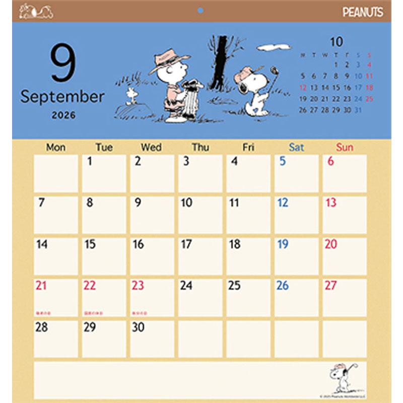 スヌーピー スクエア 2026年カレンダー (S:0050) : Komamono Lab