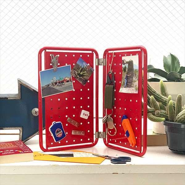 在庫有】MINI PEGBOARD RED 120-363RD (S ペグボード ミニ 120-363RD ダルトン 壁面システム収納 ダルトン ミニペグボード 120-363 の連結パーツ Raw 卓上サイズ キーホルダーボックス