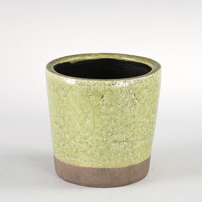 DULTON（ダルトン） COLOR GLAZED POT LIME GREEN カラーグレイズド