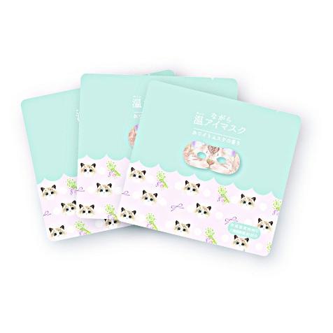 ほんやら堂 【30%オフ】ながら温アイマスク 猫「チョコ」 1箱（3枚入