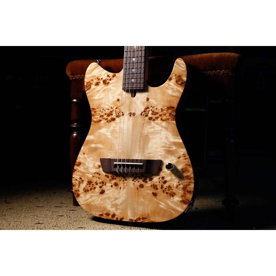 Crews Maniac Sound クルーズマニアックサウンド / Six Nylon / Burl Poplar Top / Natural/ エレクトリックナイロンギター 渋谷店在庫品の画像