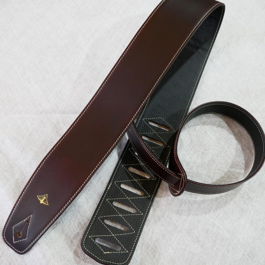 LEATHER / Hand Made Leather Strap / Burgundy / レザーストラップ / ハンドメイド / 牛革 / ギターストラップ / サイドパーク店在庫品 【シンプル】