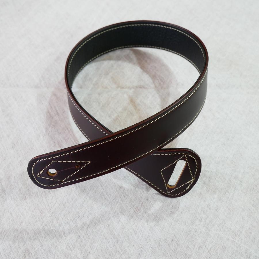 LEATHER / Hand Made Leather Strap / Burgundy / レザーストラップ / ハンドメイド / 牛革 / ギターストラップ / サイドパーク店在庫品 【シンプル】