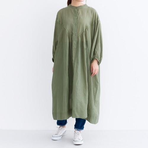 Merlot メルロー 70 インド綿バンドカラー はしごレースワンピース シンプル 無地 可愛い ナチュラル チュニック ロング丈 ゆったり 楽ちん Select Shop Hooga 通販 Yahoo ショッピング