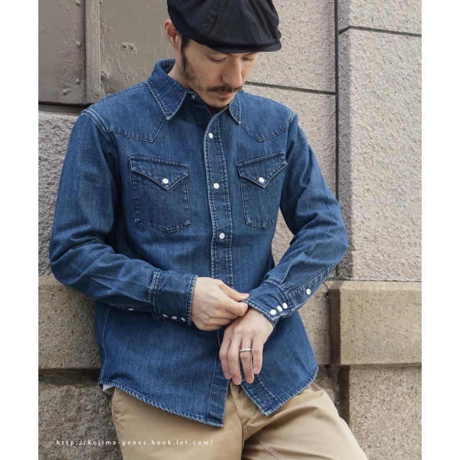 児島ジーンズ 公式通販 デニム ウエスタンシャツ ユーズドウェル KGR