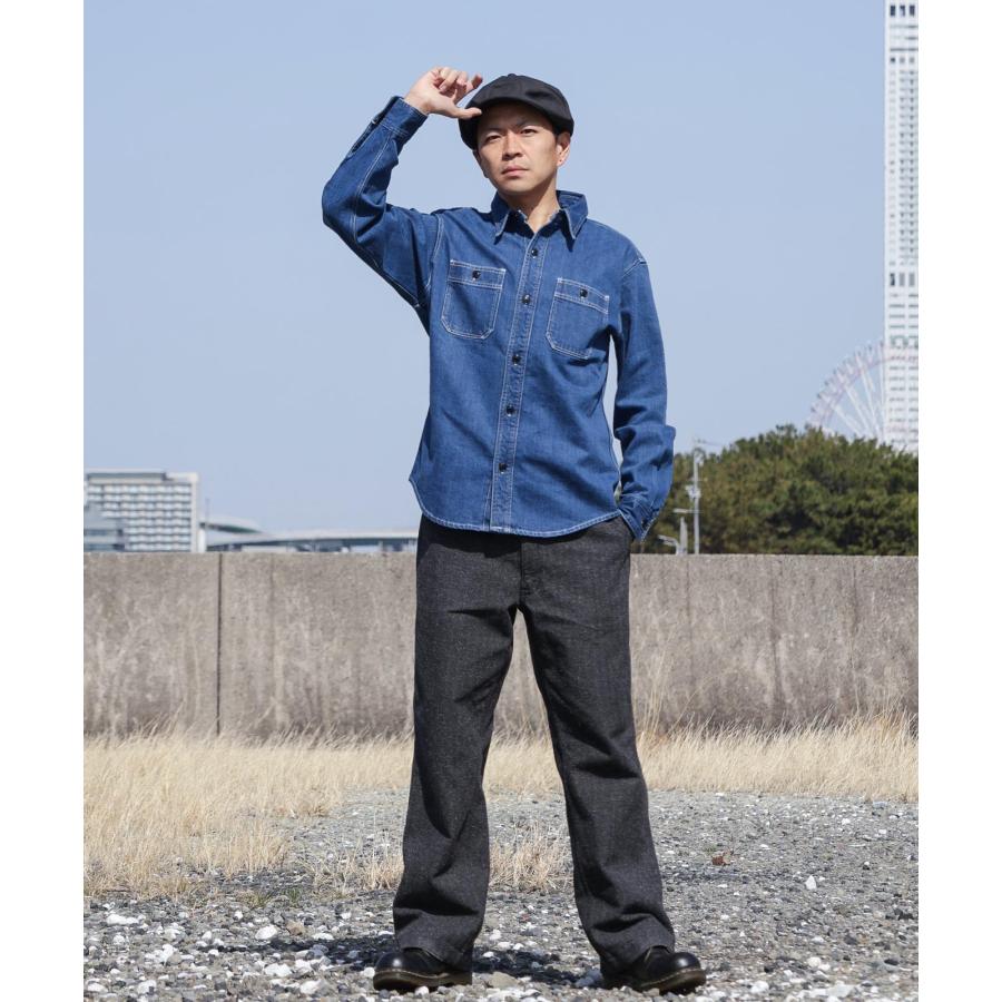 児島ジーンズ 公式通販 12oz セルビッチ ワークシャツ ユーズドウェル