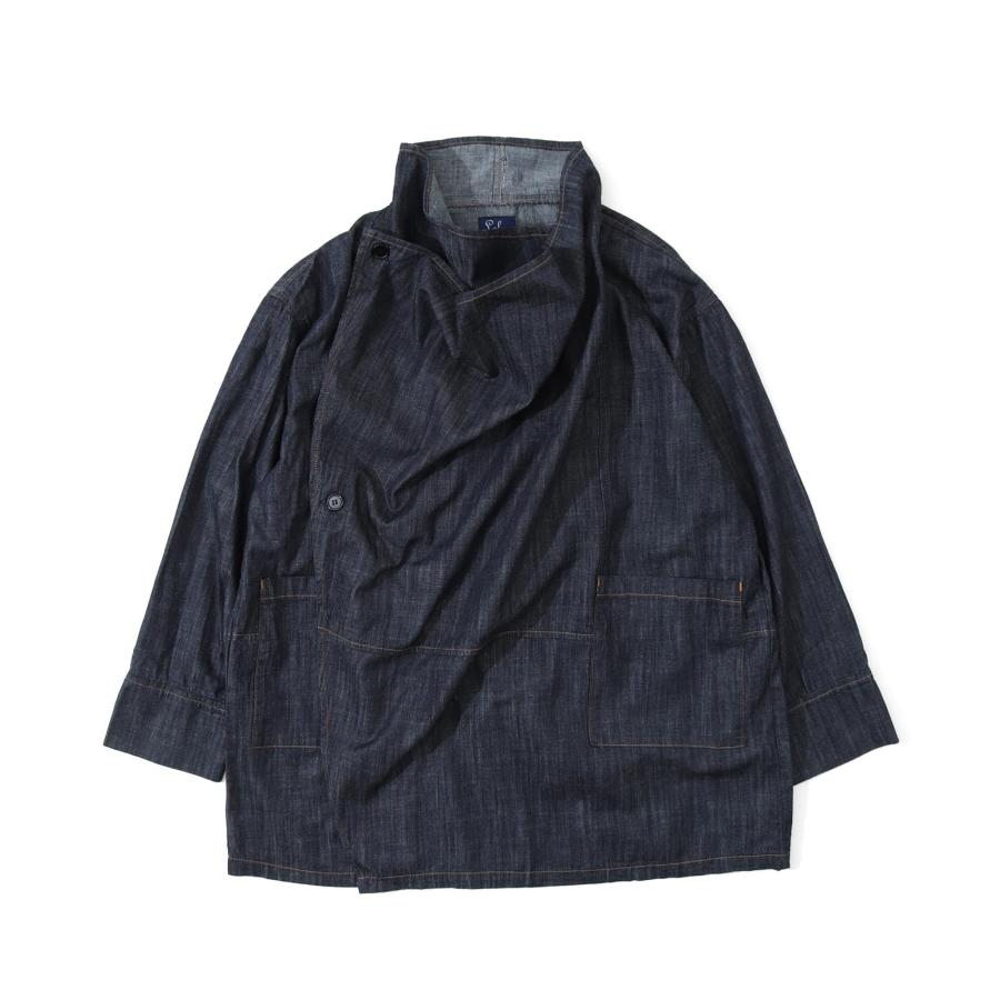 LELAX by 児島ジーンズ ドレープコート メンズ レディース ユニセックス デニム モード ゆったり 大きいサイズ lx213 | 児島ジーンズ | 02