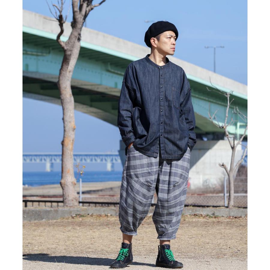 LELAX by 児島ジーンズ ビッグシルエット ノーカラーシャツ メンズ レディース ユニセックス シャツ 長袖 LX-214 | 児島ジーンズ | 13