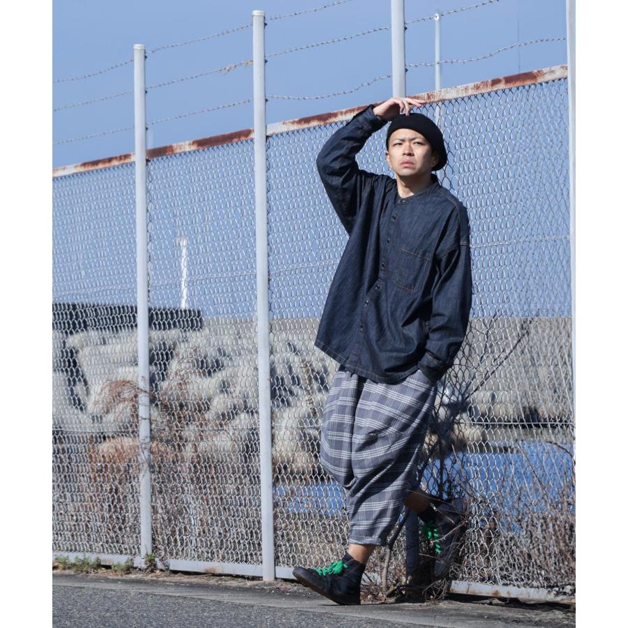 LELAX by 児島ジーンズ ビッグシルエット ノーカラーシャツ メンズ レディース ユニセックス シャツ 長袖 LX-214 | 児島ジーンズ | 14
