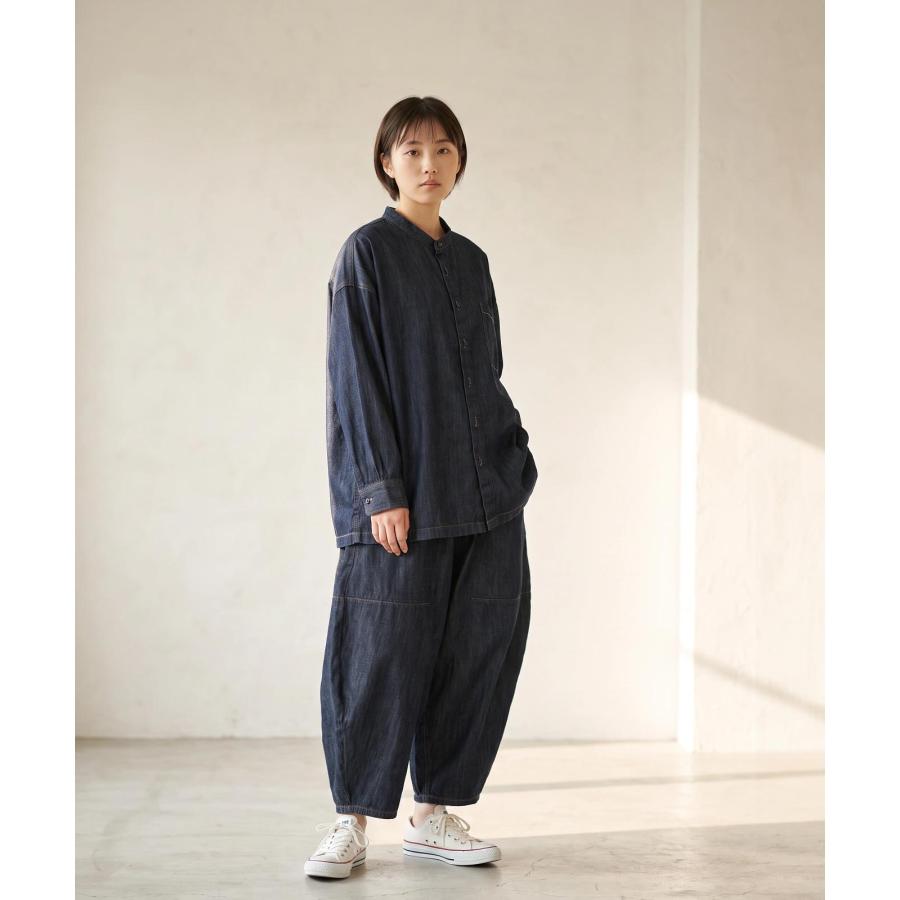 LELAX by 児島ジーンズ ビッグシルエット ノーカラーシャツ メンズ レディース ユニセックス シャツ 長袖 LX-214 | 児島ジーンズ | 15