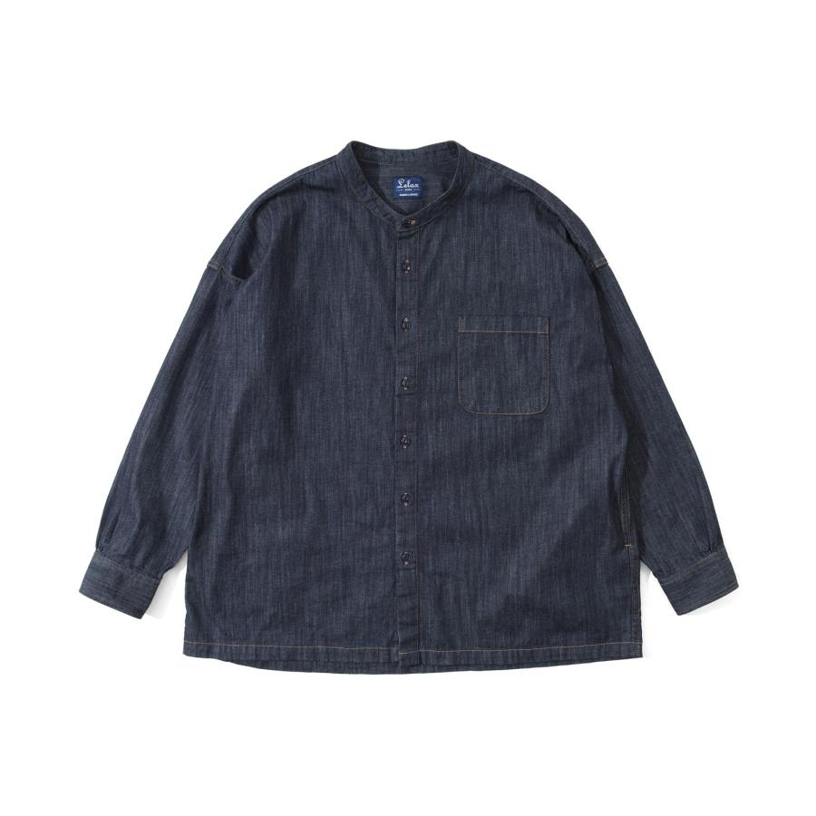 LELAX by 児島ジーンズ ビッグシルエット ノーカラーシャツ メンズ レディース ユニセックス シャツ 長袖 LX-214 | 児島ジーンズ | 02