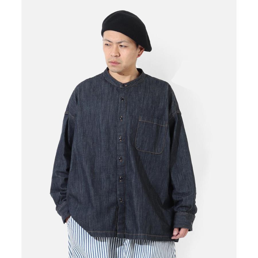 LELAX by 児島ジーンズ ビッグシルエット ノーカラーシャツ メンズ レディース ユニセックス シャツ 長袖 LX-214 | 児島ジーンズ | 03