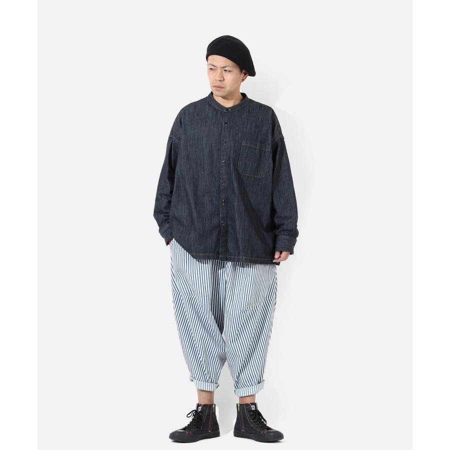 LELAX by 児島ジーンズ ビッグシルエット ノーカラーシャツ メンズ レディース ユニセックス シャツ 長袖 LX-214 | 児島ジーンズ | 04