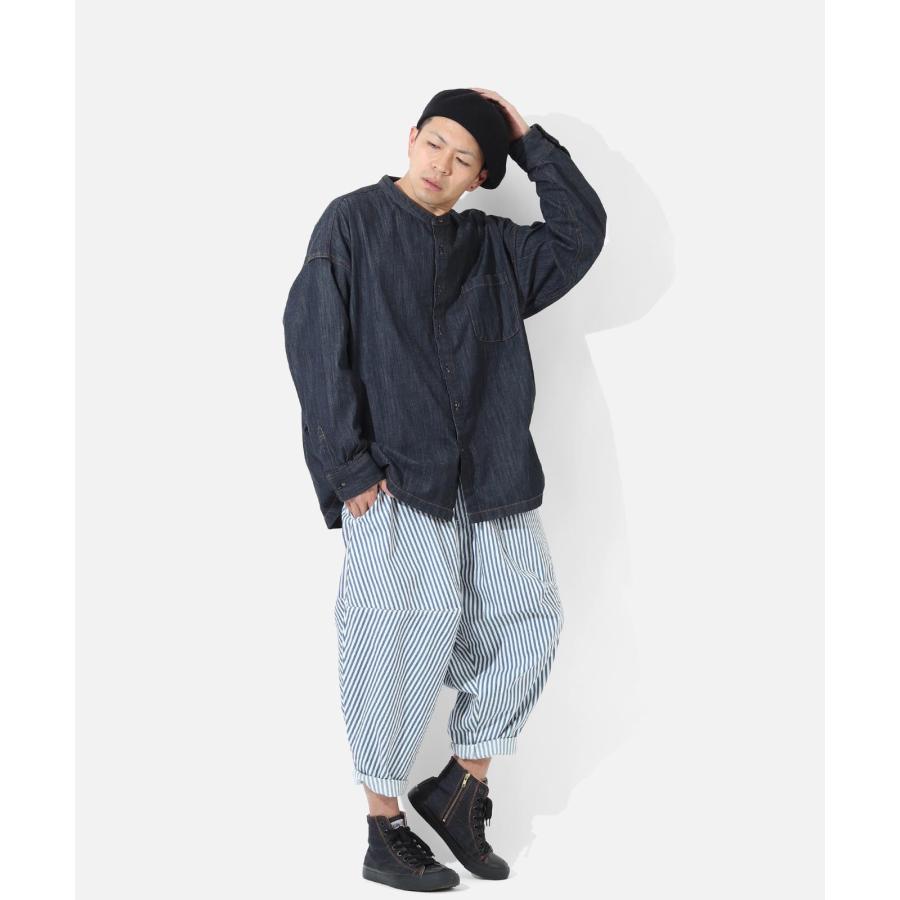 LELAX by 児島ジーンズ ビッグシルエット ノーカラーシャツ メンズ レディース ユニセックス シャツ 長袖 LX-214 | 児島ジーンズ | 05