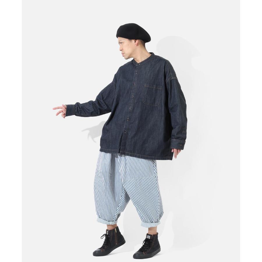 LELAX by 児島ジーンズ ビッグシルエット ノーカラーシャツ メンズ レディース ユニセックス シャツ 長袖 LX-214 | 児島ジーンズ | 06