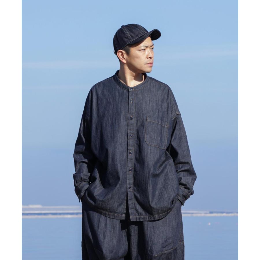 LELAX by 児島ジーンズ ビッグシルエット ノーカラーシャツ メンズ レディース ユニセックス シャツ 長袖 LX-214 | 児島ジーンズ | 10