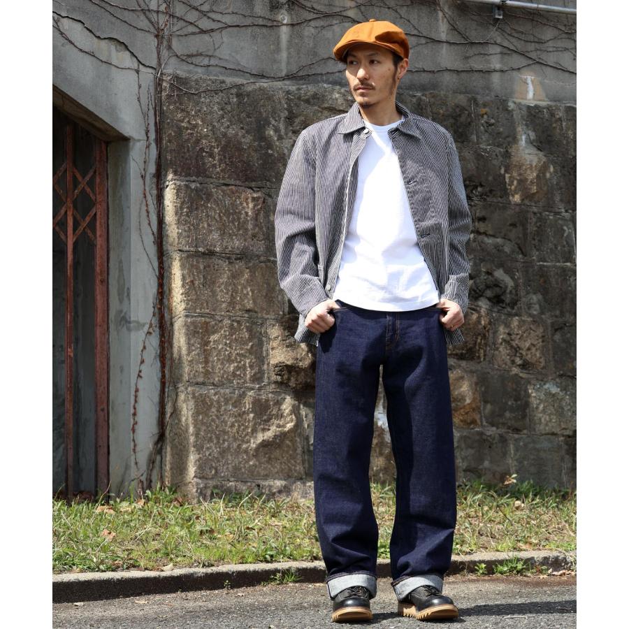 児島ジーンズ 公式通販 15ozセルビッチ パイプド ワイドパンツ  バイク メンズ ボトムス RNB102WW | 児島ジーンズ | 19