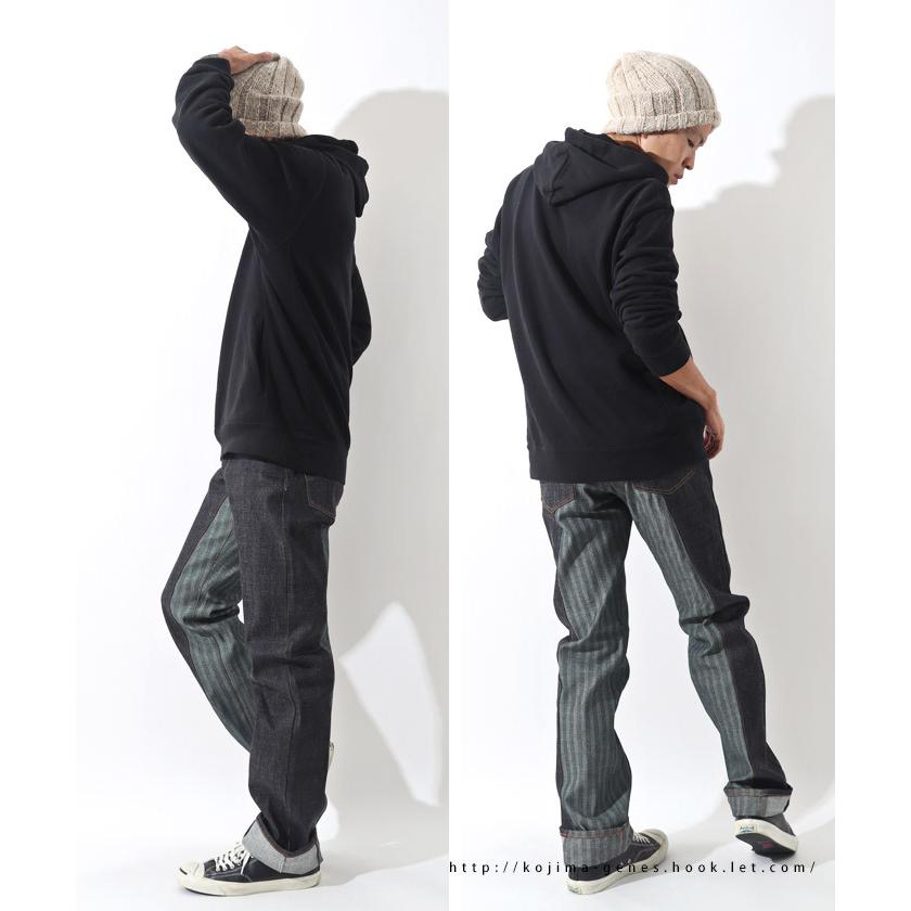 ヘリンボーン モンキーコンボ パンツ 【 児島ジーンズ 】 メンズ バイク キャンプ アウトドア 切り替え デニム ストライプ 男性 女性【 RNB1059H 】 | 児島ジーンズ | 11