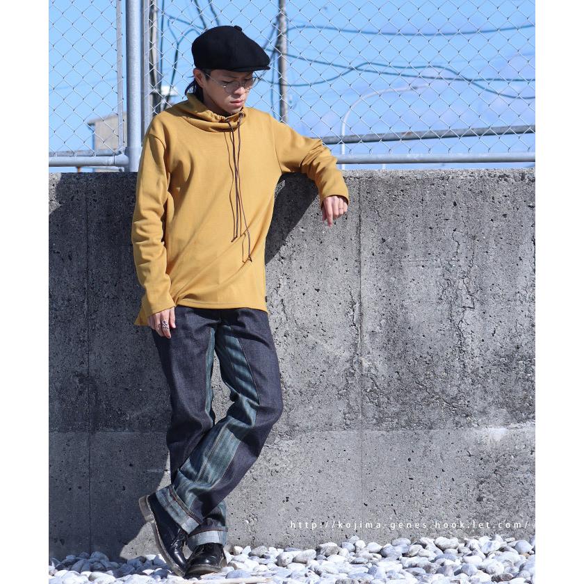 ヘリンボーン モンキーコンボ パンツ 【 児島ジーンズ 】 メンズ バイク キャンプ アウトドア 切り替え デニム ストライプ 男性 女性【 RNB1059H 】 | 児島ジーンズ | 05