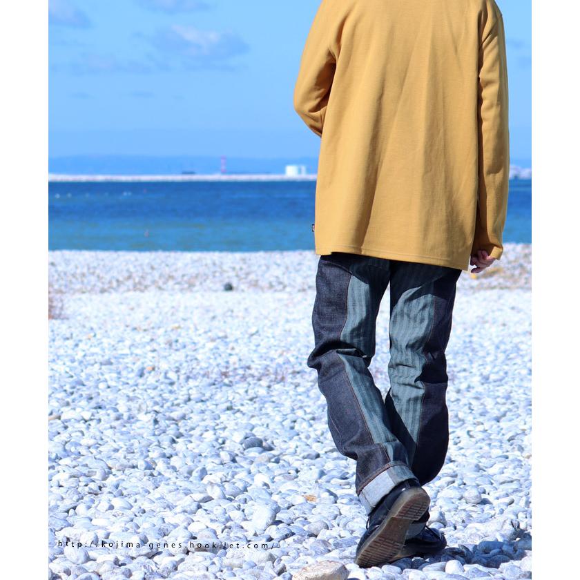ヘリンボーン モンキーコンボ パンツ 【 児島ジーンズ 】 メンズ バイク キャンプ アウトドア 切り替え デニム ストライプ 男性 女性【 RNB1059H 】 | 児島ジーンズ | 06