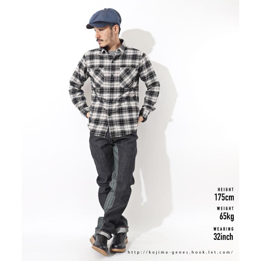ヘリンボーン モンキーコンボ パンツ 【 児島ジーンズ 】 メンズ バイク キャンプ アウトドア 切り替え デニム ストライプ 男性 女性【 RNB1059H 】 | 児島ジーンズ | 09