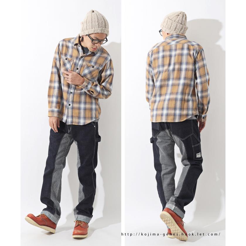 モンキーコンボ ペインターパンツ 【 児島ジーンズ 】 メンズ バイク キャンプ アウトドア キャンツー おしゃれ 切り替え デニム ストライプ 【 RNB1081 】 | 児島ジーンズ | 12