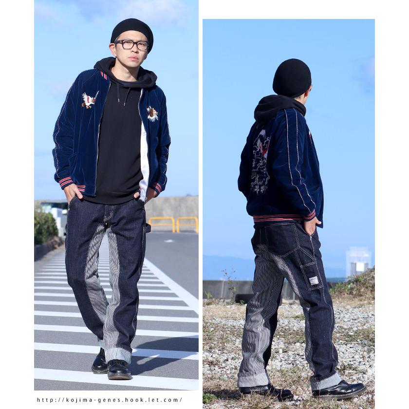 モンキーコンボ ペインターパンツ 【 児島ジーンズ 】 メンズ バイク キャンプ アウトドア キャンツー おしゃれ 切り替え デニム ストライプ 【 RNB1081 】 | 児島ジーンズ | 19