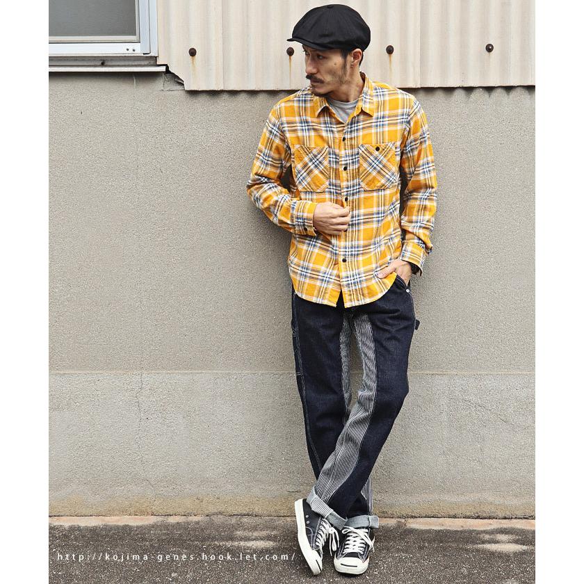 モンキーコンボ ペインターパンツ 【 児島ジーンズ 】 メンズ バイク キャンプ アウトドア キャンツー おしゃれ 切り替え デニム ストライプ 【 RNB1081 】 | 児島ジーンズ | 03