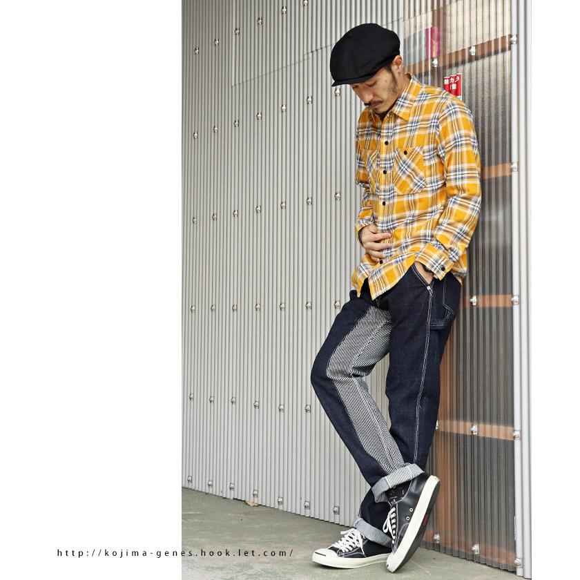 モンキーコンボ ペインターパンツ 【 児島ジーンズ 】 メンズ バイク キャンプ アウトドア キャンツー おしゃれ 切り替え デニム ストライプ 【 RNB1081 】 | 児島ジーンズ | 04