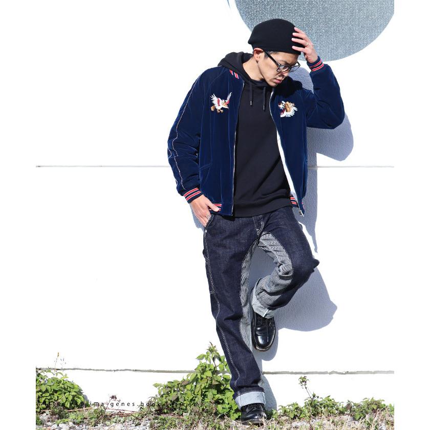 モンキーコンボ ペインターパンツ 【 児島ジーンズ 】 メンズ バイク キャンプ アウトドア キャンツー おしゃれ 切り替え デニム ストライプ 【 RNB1081 】 | 児島ジーンズ | 07