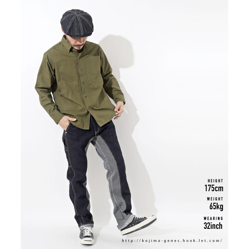 モンキーコンボ ペインターパンツ 【 児島ジーンズ 】 メンズ バイク キャンプ アウトドア キャンツー おしゃれ 切り替え デニム ストライプ 【 RNB1081 】 | 児島ジーンズ | 10