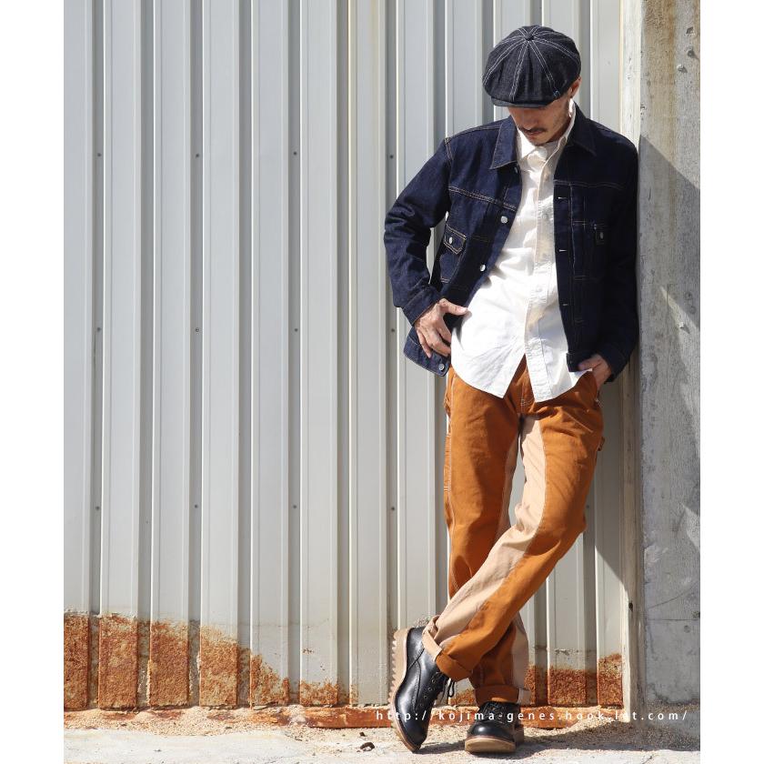 モンキーコンボ ペインターパンツ 富士金梅 【 児島ジーンズ 】 メンズ バイク キャンプ アウトドア キャンツー 切り替え ブラウン カーキ 橙 緑【 RNB1081F 】 | 児島ジーンズ | 04