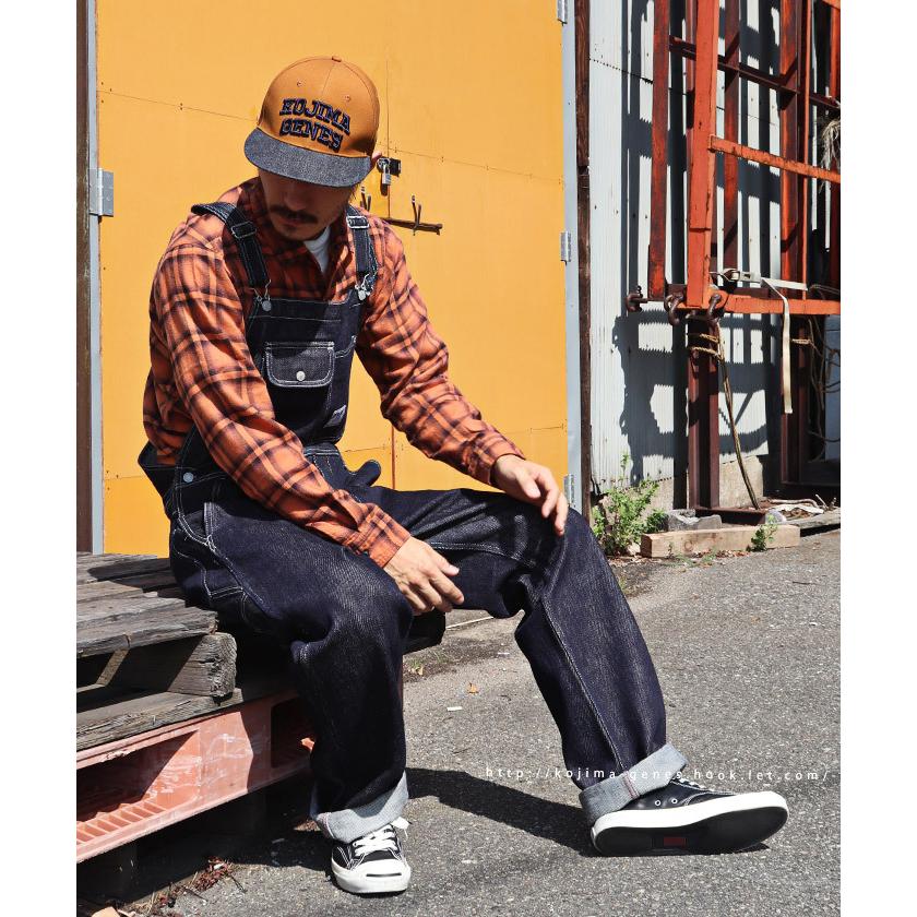 21oz ヘビー オーバーオール 【 児島ジーンズ 】 メンズ バイク キャンプ アウトドア キャンツー 無地 ストライプ デニム ユニセックス【 RNB1321 】 | 児島ジーンズ | 05