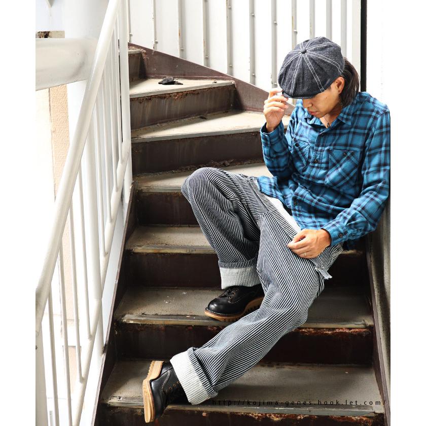 21oz ヘビー オーバーオール 【 児島ジーンズ 】 メンズ バイク キャンプ アウトドア キャンツー 無地 ストライプ デニム ユニセックス【 RNB1321 】 | 児島ジーンズ | 08