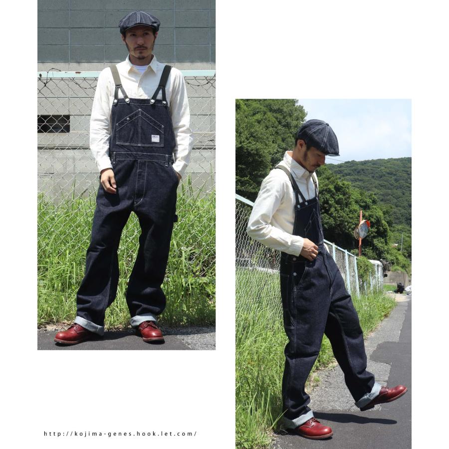 13ozデニム サロペット 【 児島ジーンズ 】 トップス  アウトドア キャンプ アメカジ バイク ツーリング  男性 女性【 RNB1335 】 | 児島ジーンズ | 15