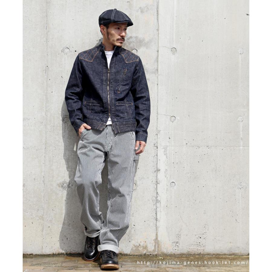 児島ジーンズ デニムパンツ 切替 インディゴ/ヒッコリー 希少サイズ